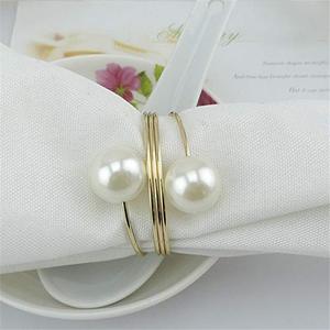 Adjustable White Bead Napkin <b>Ring</b> Engagement Anniversary Parties Dining Tableware Unique Napkin <b>Rings</b> For Sale <b>Cheap</b> Price - Product Image 2