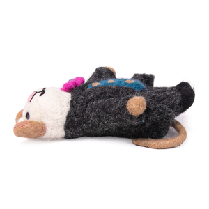 Handmade Wool Felt <b>Mouse</b> Figurine in Suit with Pink Flower Lapel Decor for Indoor Halloween Decoration Child Toy - Product Image 3