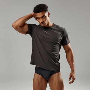 Ensemble de t-shirts et de caleçons en coton pour hommes, sous-vêtements confortables et vêtements décontractés de base avec personnalisation OEM ODM - Product Image 1