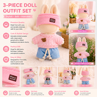 Ensemble de vêtements pour poupées Lafufu Fashion personnalisé, thème fête, pose assise, unisexe, pour garçons, tricoté en trois pièces