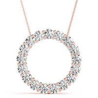 Collier pendentif solitaire en or massif avec diamant de laboratoire taille brillant rond, à quatre griffes, breloque cercle orbiculaire, bijoux unisexe