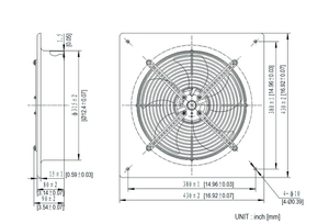 พลังงานสูง220โวลต์ Ac อุตสาหกรรมแผ่นตารางแกนพัดลม300*90มิลลิเมตร (AFD30090-B) - Product Image 3