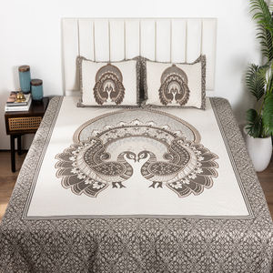 Parure de lit en coton écologique 300 fils, motif animalier ethnique, pour lit double, 2 taies d'oreiller, qualité supérieure pour usage domestique - Product Image 2