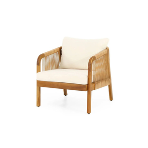 Modern Solid Teak Wood Furniture with <b>Rattan</b> And Cushions Sofa Set Living Room Garden Patio Outdoor Sofa - Selina - Product Image 4