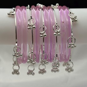 Trendy Silver Plated Jelly Glass Elegant Fashion Bangles Women Stylish Stackable Eco-Friendly <b>Wedding</b> Wrist <b>Accessories</b> Daily - Product Image 4