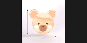 Tiradores de Madera de Pino Decorativos y Duraderos para Cajones de Niños, Tiradores de Armario con Forma de Osito de Peluche, Venta al Por Mayor - Product Image 2