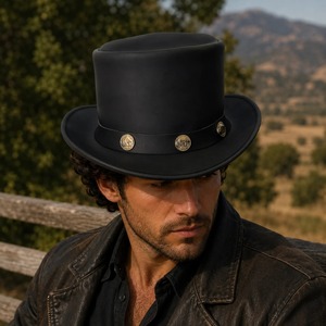 Sombrero de Copa de Cuero Premium para Hombre, Diseño Clásico Estructurado con Opciones de Estilo Personalizado y Producto Profesional - Product Image 4
