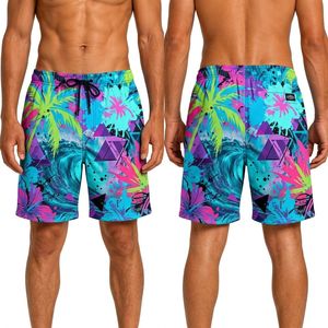 Pantalones Cortos Deportivos Urbanos Multicolores con Estampado de Grafiti, Tela Sublimada HD, Transpirables, de Secado Rápido, Estilo Moderno, para Surf - Product Image 5