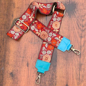 Meilleure vente cuir suédé Banjara sac sangle brodé bandoulière sac à main sangle Floral Boho remplacement guitare sangle pour les femmes - Product Image 2