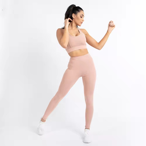 Conjunto de Yoga Personalizado para Mujer, OEM, Tela de Poliéster y Spandex, Duradero, Sin Costuras, para Gimnasio, Fabricante y Proveedor, para Clientes Exigentes - Product Image 3