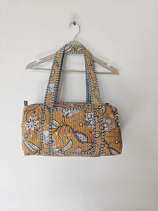 Sac de voyage unisexe à imprimé floral jaune, sac de voyage en coton matelassé, fermeture à glissière, doubles poignées, léger, 20-35L, sac de sport pour le week-end - Product Image 5