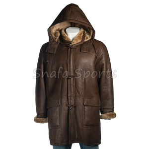 Premium Men's Genuine Shearling <b>Jackets</b> with Long Length Custom Vintage <b>Pilot</b> Shearling Leather <b>Jacket</b> - Product Image 6