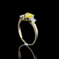 Bague en or massif 14 carats avec diamant de laboratoire taille cœur 1 carat couleur D G, bague polie professionnellement, certifiée IGI, vente en gros