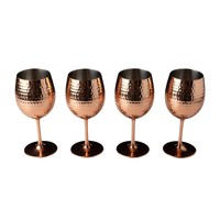 Flûtes à champagne en laiton martelé de luxe, ensemble de gobelets à vin en métal doré pour les mariages, les réceptions et les bars de restaurant