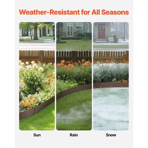 5 Paquetes de 39 x 3 Pulgadas, Borde de Jardín de Acero Resistente a la Corrosión, Borde de Jardín Metálico Galvanizado Flexible para Césped y Jardín - Product Image 2
