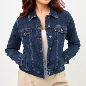 Chaquetas Vaqueras OEM para Mujer, Chaqueta Informal de Mezclilla para Otoño, Abrigo Vaquero con Botones, Chaqueta Vaquera Extra Grande - Product Image 4