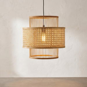 Natural Bamboo Pendant Lamp Handcrafted Woven Hanging <b>Light</b> for Boutique Hotels Resort Interiors and Coastal Home Decor - Product Image 2