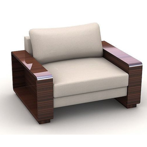 Fauteuil classique en teck avec finition brillante - Product Image 1