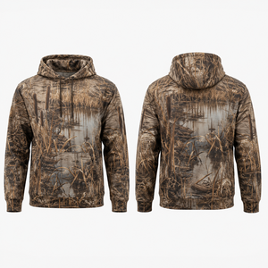 Sweat à capuche camouflage à manches longues pour homme, respirant, en polyester, pour la chasse, vêtement d'extérieur pour l'automne - Product Image 1