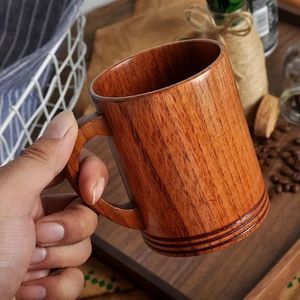 Handmade Wooden Mug Natural Solid Wood Coffee Cup Rustic Design Eco Friendly Drinkware for Home Cafe - Product Image 2