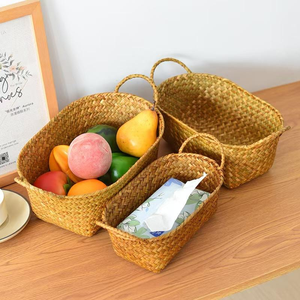 Panier en osier tressé pour table, panier en rotin avec couvercle - Product Image 1