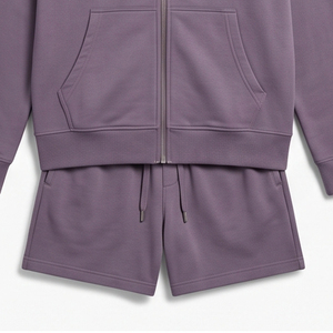 Custom Logo Summer Casual Unisex Plus Size <b>Hooded</b> Tracksuit Breathable Eco-Friendly Midweight 2-Piece Sports Set Full Sleeve Tee - Product Image 3