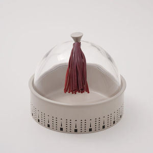 Cúpula de cristal redonda de lujo para alimentos con asa dorada, cloche para servir, cubierta para buffet, decoración de cocina, plato para servir, soporte para tartas - Product Image 1