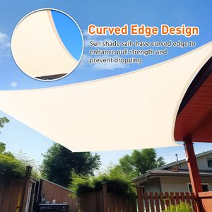 Telo Ombreggiante in HDPE Crema 3,6x3,6m, Rete Parasole a Maglia per Esterni, Patio, Giardino, Spiaggia, Modello Triangolare - Product Image 4