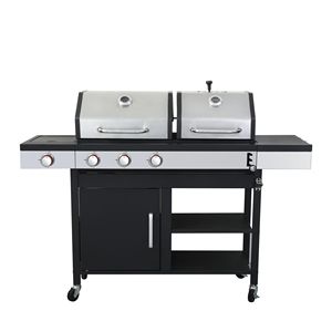 Griglia per barbecue a Gas propano a 3 fuochi con griglia a carbone combinata griglia per cottura in ghisa smaltata 37230btu griglia per barbecue - Product Image 5