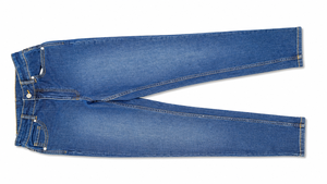 Jean en denim coupe droite taille haute, coupe régulière, en coton mi-lourd, couleur unie, style décontracté, idéal pour le printemps - Product Image 5