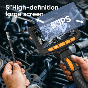 Boroscope industriel, objectif 6 mm, écran 5 pouces, 6 LED, éclairage étanche, articulation à 360°, durable pour la réparation mécanique - Product Image 5