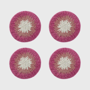 Handcrafted Multicolor <b>Beaded</b> <b>Coaster</b> for Kitchen Use Traditional Indian Seed Beads Embroidered <b>Coaster</b> Set With Custom Design - Product Image 3