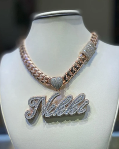 Colgante de Plata con Nombre de Moissanita, Letra Personalizada, Joyería de Lujo con Incrustaciones de Diamantes, Estilo Hip Hop, Regalo - Product Image 3