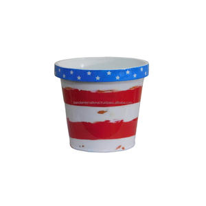 Seau rond en fer avec poignée et couleur blanche finie pour jardin Seau en métal avec poignée pour de nombreux usages - Product Image 6