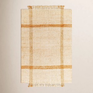 Tapis d'appoint modernes abstraits en jute, fabriqués à la machine, en fibres naturelles, brodés, pour salle de bain et cuisine, beauté intemporelle pour la prière - Product Image 1