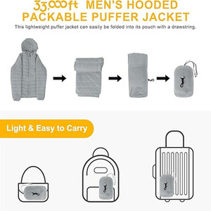 Wholesale Outdoor Light Warm Unisex Bubble <b>Jacket</b> <b>Winter</b> Custom Cheap Price Fashion Hooded Thick <b>Waterproof</b> Heated Streetwear - Product Image 3