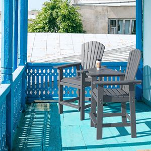 Per tutte le stagioni sedie da esterno con braccio Adirondack Set sgabelli da giardino da giardino rimovibili da tavolo in legno - Product Image 3