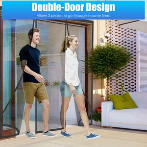 2 pièces, moustiquaire magnétique 72 x 80 pouces pour porte double coulissante de patio à la française, avec filet auto-scellant pour fenêtres et portes - Product Image 6