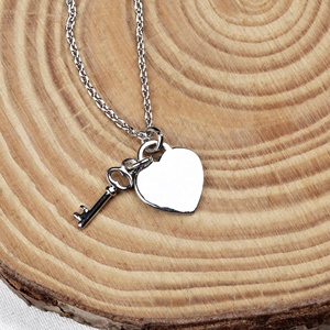 Collar de Plata de Ley 925 con Colgante de Candado y Llave, Estilo Minimalista, Hecho a Mano, para Bodas, Fiestas, Unisex, para Mujer - Product Image 6