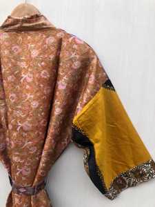 Bikini de fiesta estilo bohemio vintage japonés, ropa de dormir de seda pura, kimono de talla grande para mujer, suave y cómodo para la playa, bata tipo Duster. - Product Image 2