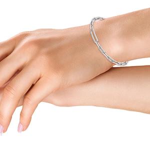สร้อยข้อมือแบบคลิปหนีบประดับเพชรทรงกลมเพาะเลี้ยงในห้องปฏิบัติการ น้ำหนักรวม 1.00 กะรัต ทำจากทองคำโรสโกลด์ 9K - Product Image 5