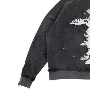 Sudadera con capucha de forro polar para hombre, con efecto desgastado y lavado ácido, de corte regular, hombros caídos, gruesa y pesada, de algodón orgánico para invierno - Product Image 2