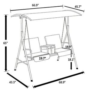 Sedia a Dondolo Nera da Esterno per Portico, Giardino, Terrazza - Uso Multiuso - Product Image 6