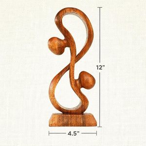 Figurine abstraite en bois artistique, design unique, décoration de luxe pour la maison, accent décoratif en bois massif pour table. - Product Image 6