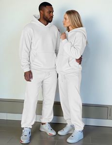 <b>Fleece</b> <b>Jogger</b> Set With Hooded Sweatshirt and Elastic Waist Pants Custom Design Two Piece Tracksuit for Winter Casual Wear - Product Image 2