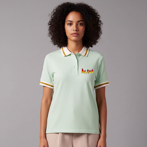 Camiseta polo para mujer 100% algodón, artículo de moda, fabricante mayorista, logotipo impreso en 3D personalizado, transpirable. - Product Image 4