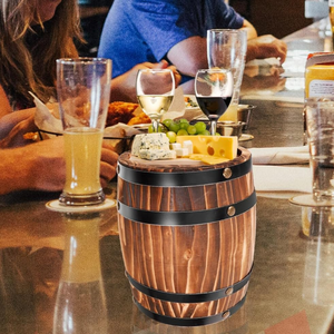 Mini barril de madera estilo rústico para vino o whisky, ideal para decoración de hogar, cocina, bar o fiestas, venta al por mayor desde Vietnam - Product Image 3