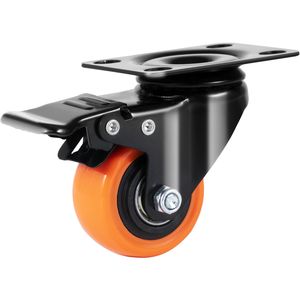 Set di 4 Ruote Girevoli da 2 Pollici con Doppio Blocco di Sicurezza, Silenziose, Resistenti, Capacità di Carico 150 Libbre, in PVC, Personalizzabili OEM - Product Image 3