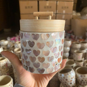 Low MOQ Bamboo Jar <b>Shell</b> Inlay Natural Material Lightweight For Home Use - Product Image 4