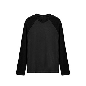 T-shirts pour hommes de qualité supérieure, vente en gros, avec design personnalisé, 100% coton, manches raglan, grandes tailles. - Product Image 3